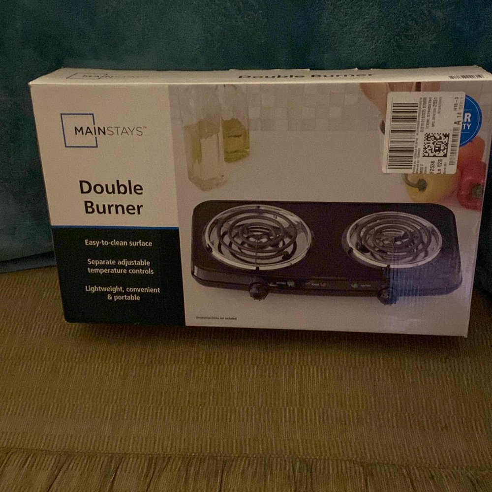 Double Burner, May be great for outdoor, never been used, still in the box.